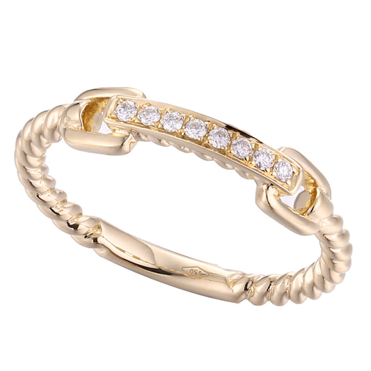 Bari - 18kt Yellow Gold Stirrup Collectors Stack Ring