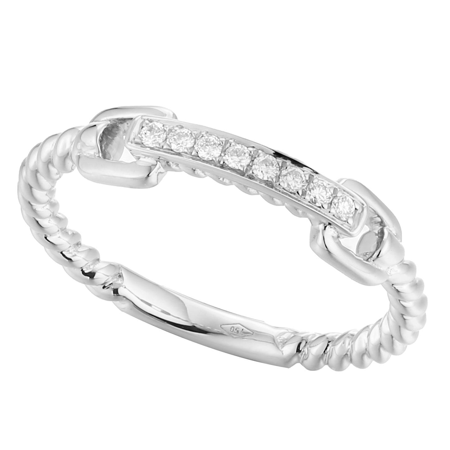 Bari - 18K White Gold Stirrup Collectors Stack Ring