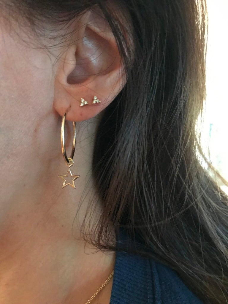 Rio - Midi Minimalist 18ct Yellow Gold Hoop Earrings