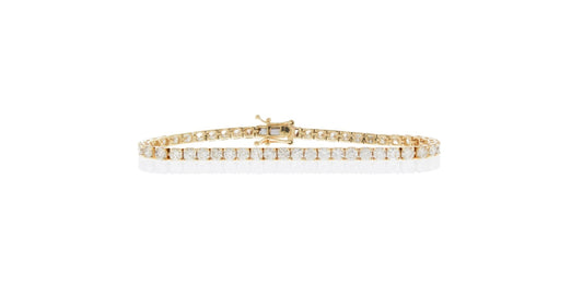 Milano - 18K Yellow Gold Diamond Tennis Bracelet 3cts