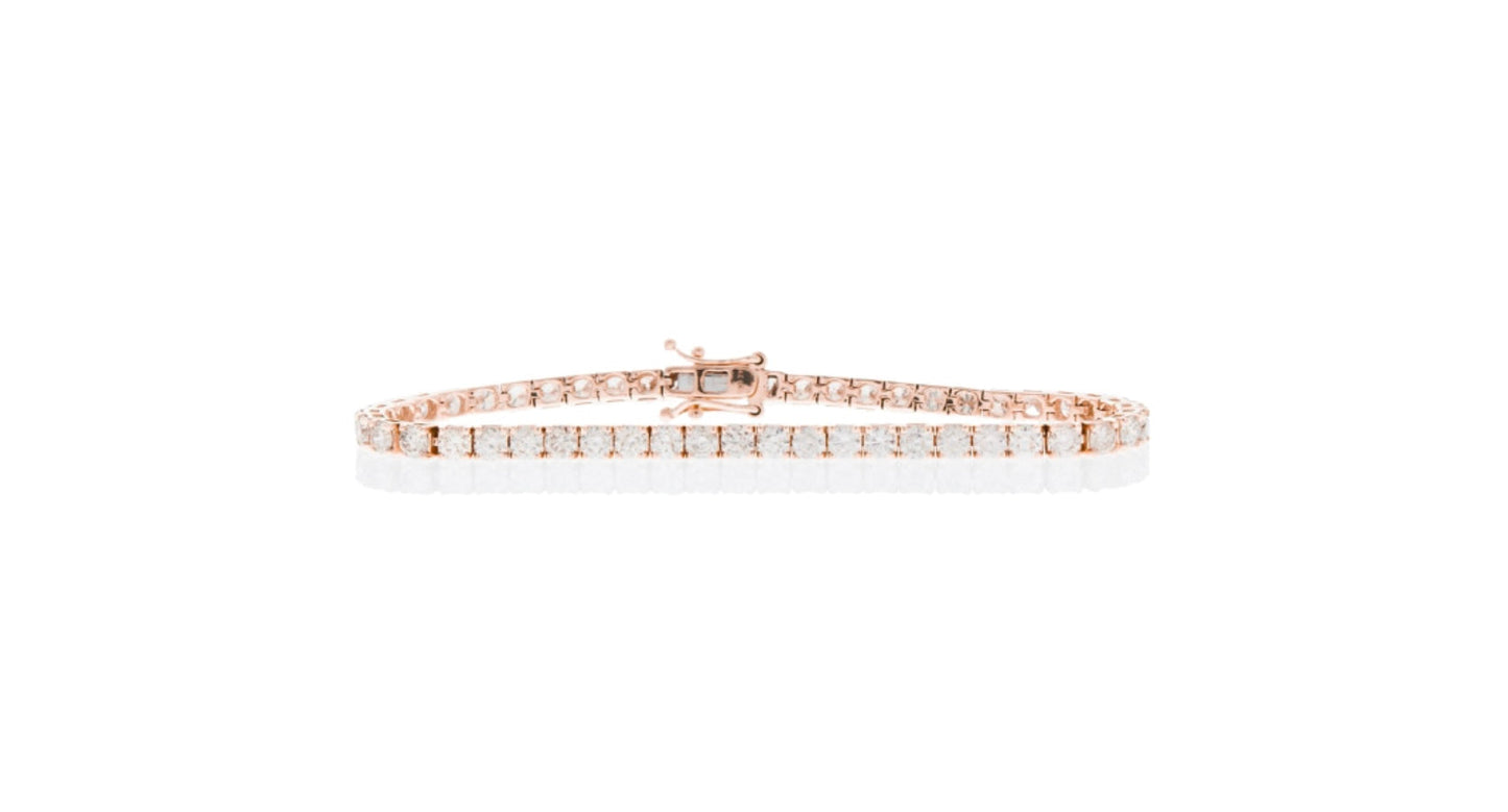 Milano - 18K Rose Gold Diamond Tennis Bracelet 3cts