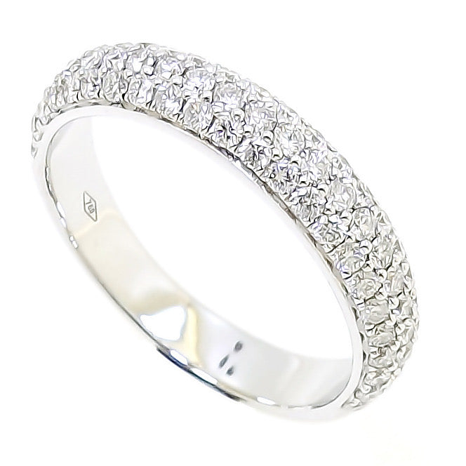 Eve - 18kt White Gold Diamond Soft Dome Pave Ring
