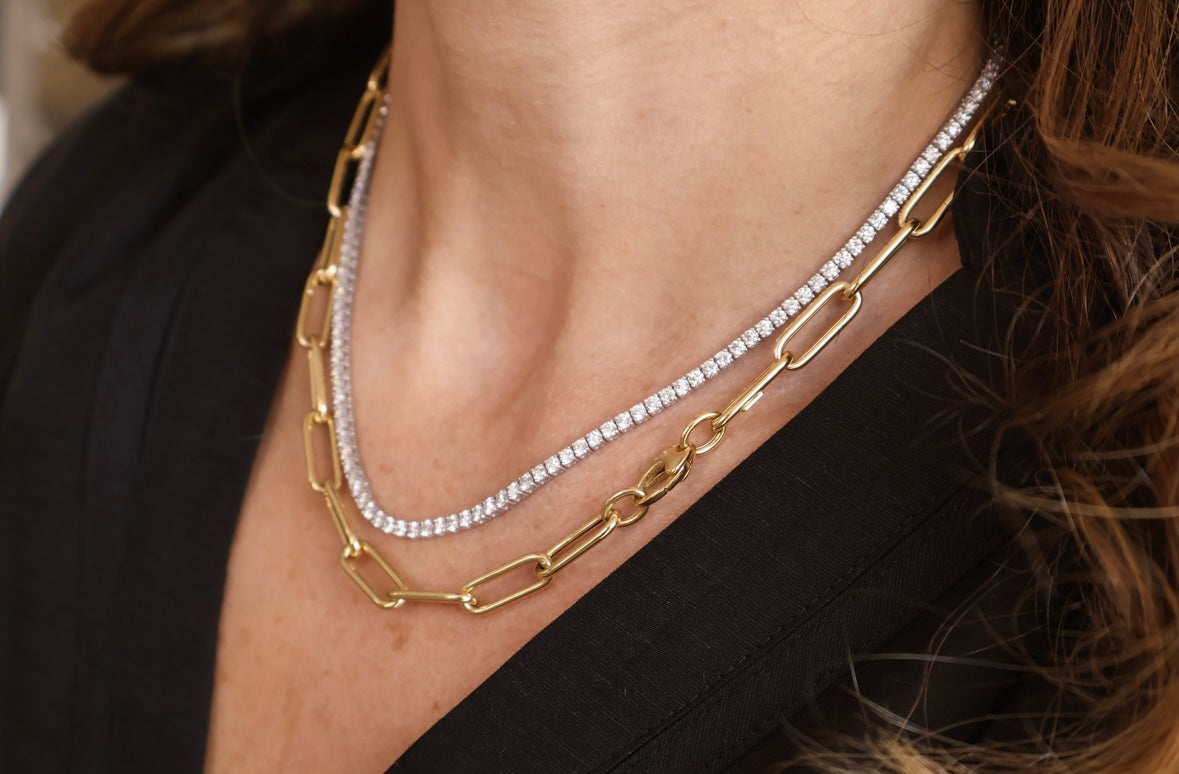 FOREVER - 18kt White Gold Natural Diamond Tennis Necklace