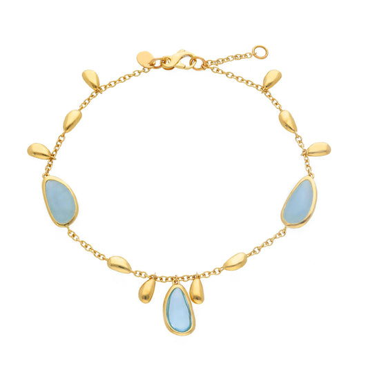 Monet - 18kt Yellow Gold with Blue Topaz and Aquamarine