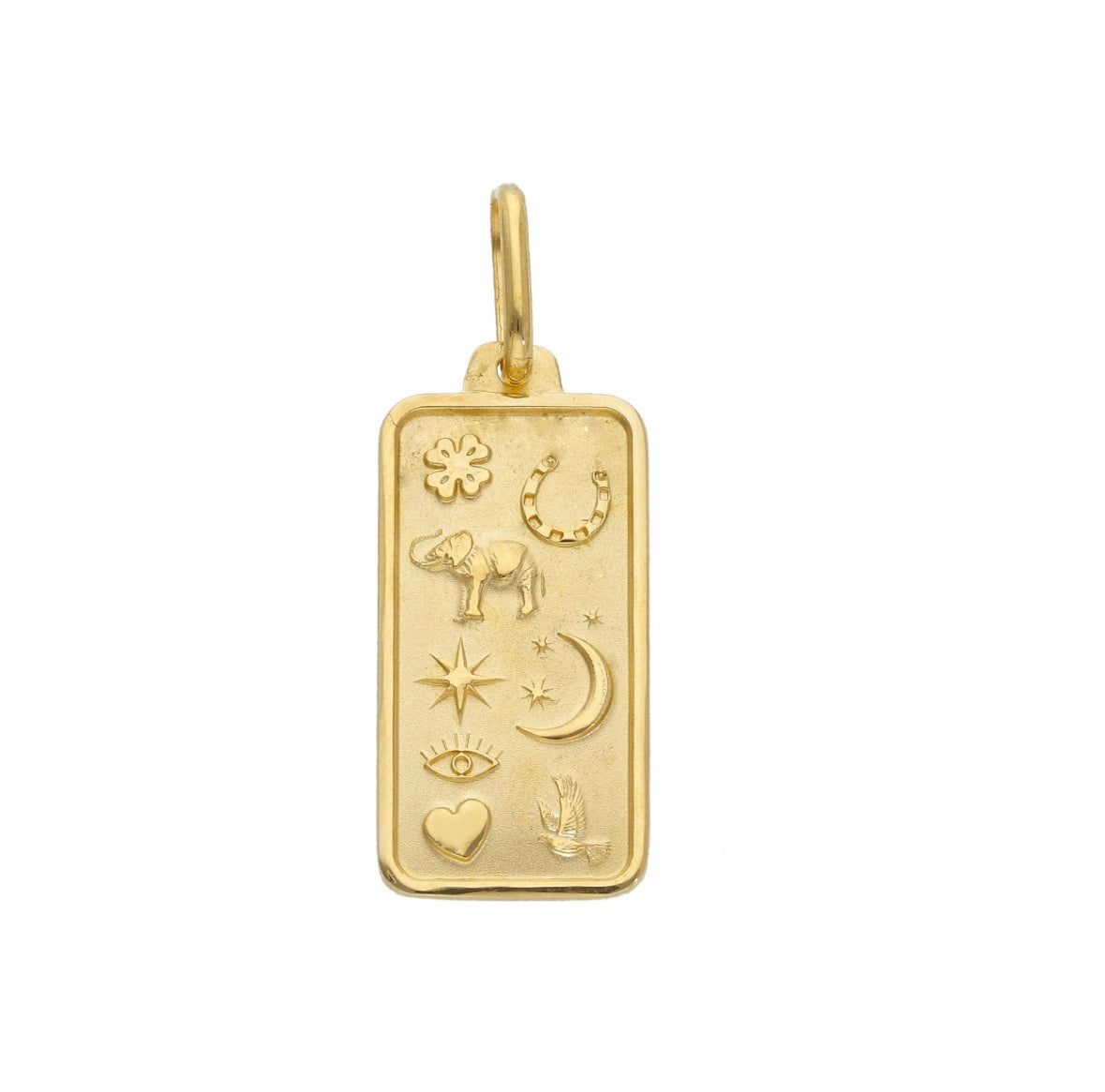 Emunah - 18kt Yellow Gold Rectangular Talisman Charm