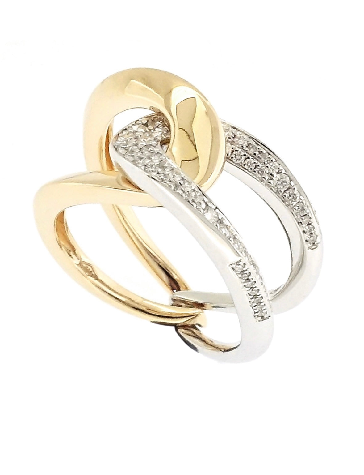 Embrace - 18kt White and Yellow Puzzel Diamond Ring