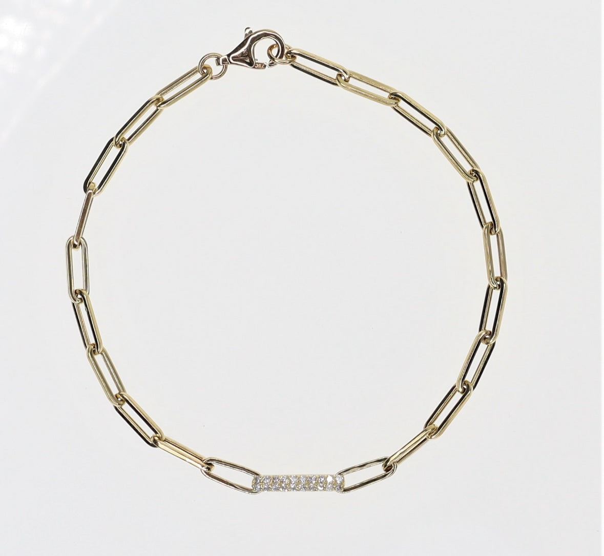 Miami - 18kt Yellow Bracelet with Pave Link