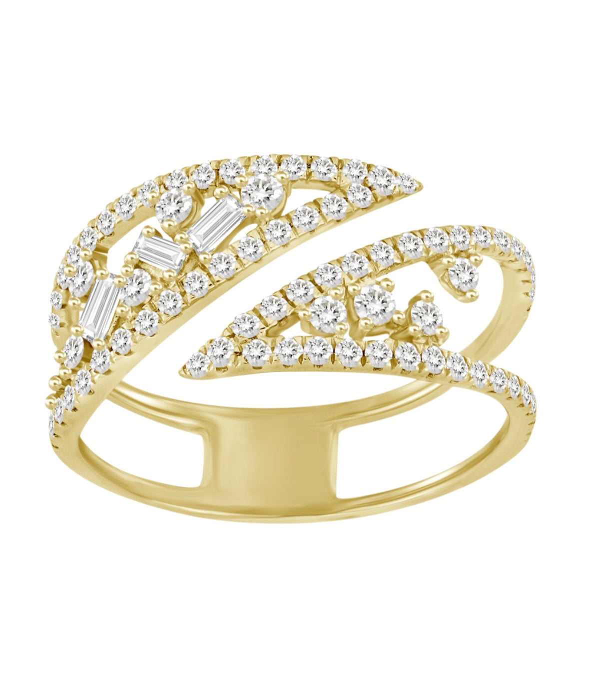 Henna - 18ky Yellow Gold Wrap Ring with Diamonds