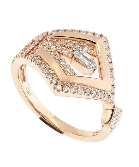 Henna - 18kt Rose Gold  Snake Wrap Ring with Diamonds