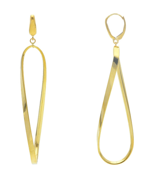 Rio - 18kt Yellow Gold Twisted Tear Drop Earrings