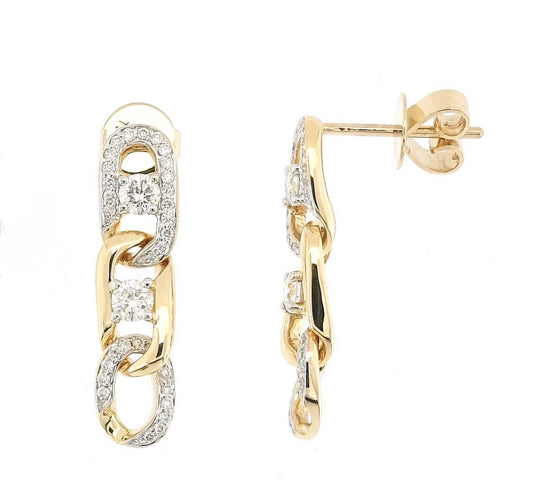 LYNX Trio - 18kt Yellow Gold and Diamond Link Earrings