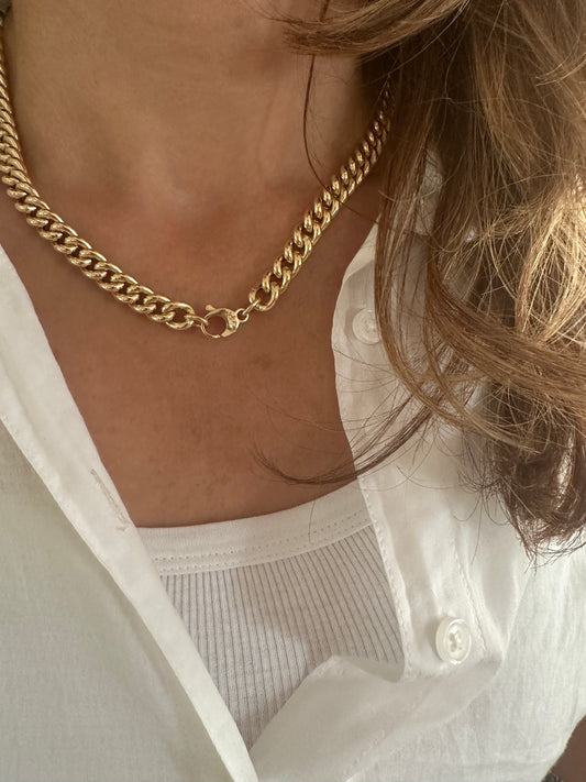Lynx Aria Aleph - 18kt Yellow Gold Cuban Chain Necklace