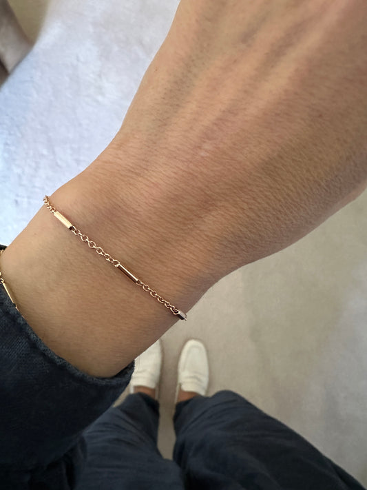 Ellipse - 18kt Rose Gold Tube Bracelet