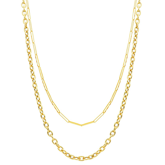 Ariel - Double Chain 18kt Yellow Gold Necklace