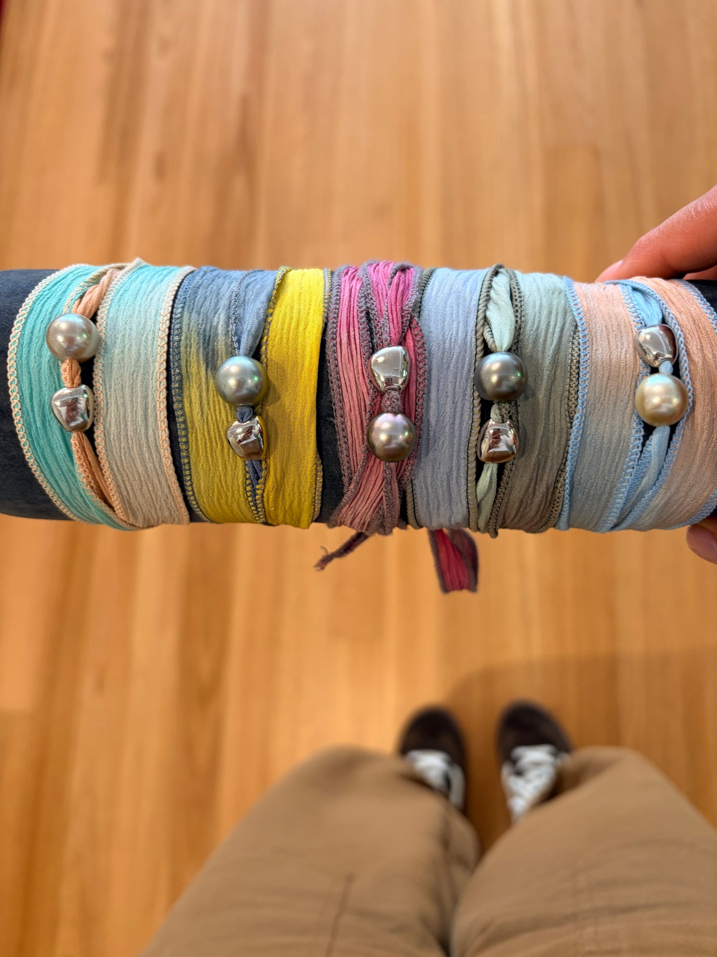 Moana - Tahitian Pearl on Silk Ribbon