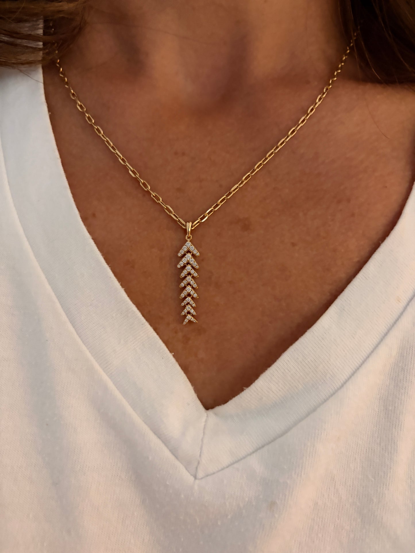 Emunah - 18k Yellow Gold and Diamond Fish Charm