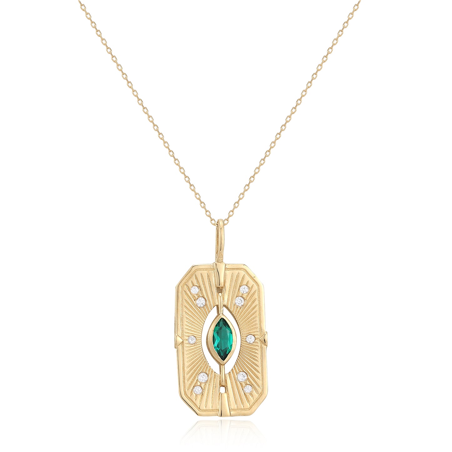 Emunah - 14k Emerald and Diamond Charm