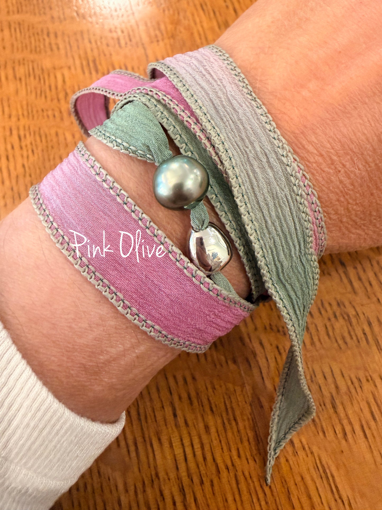 Moana - Tahitian Pearl on Silk Ribbon