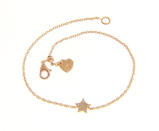 Star Bracelet in Rose Gold with White Diamonds
