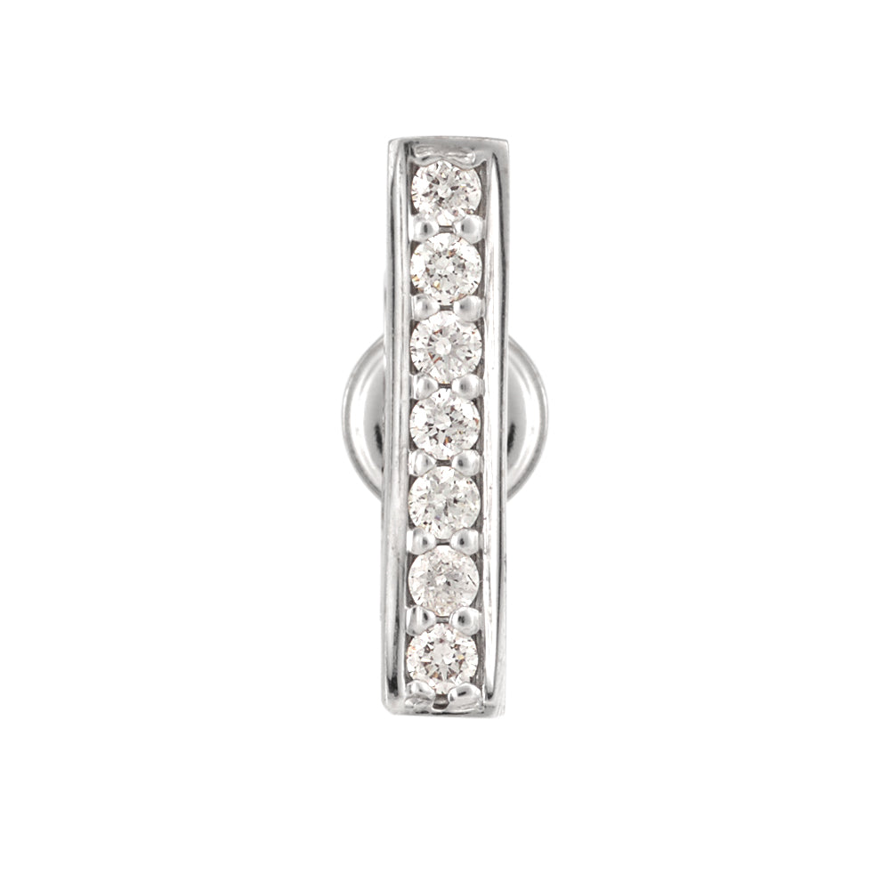 Maxi Bar Earrings - in 18kt White Gold with Diamonds