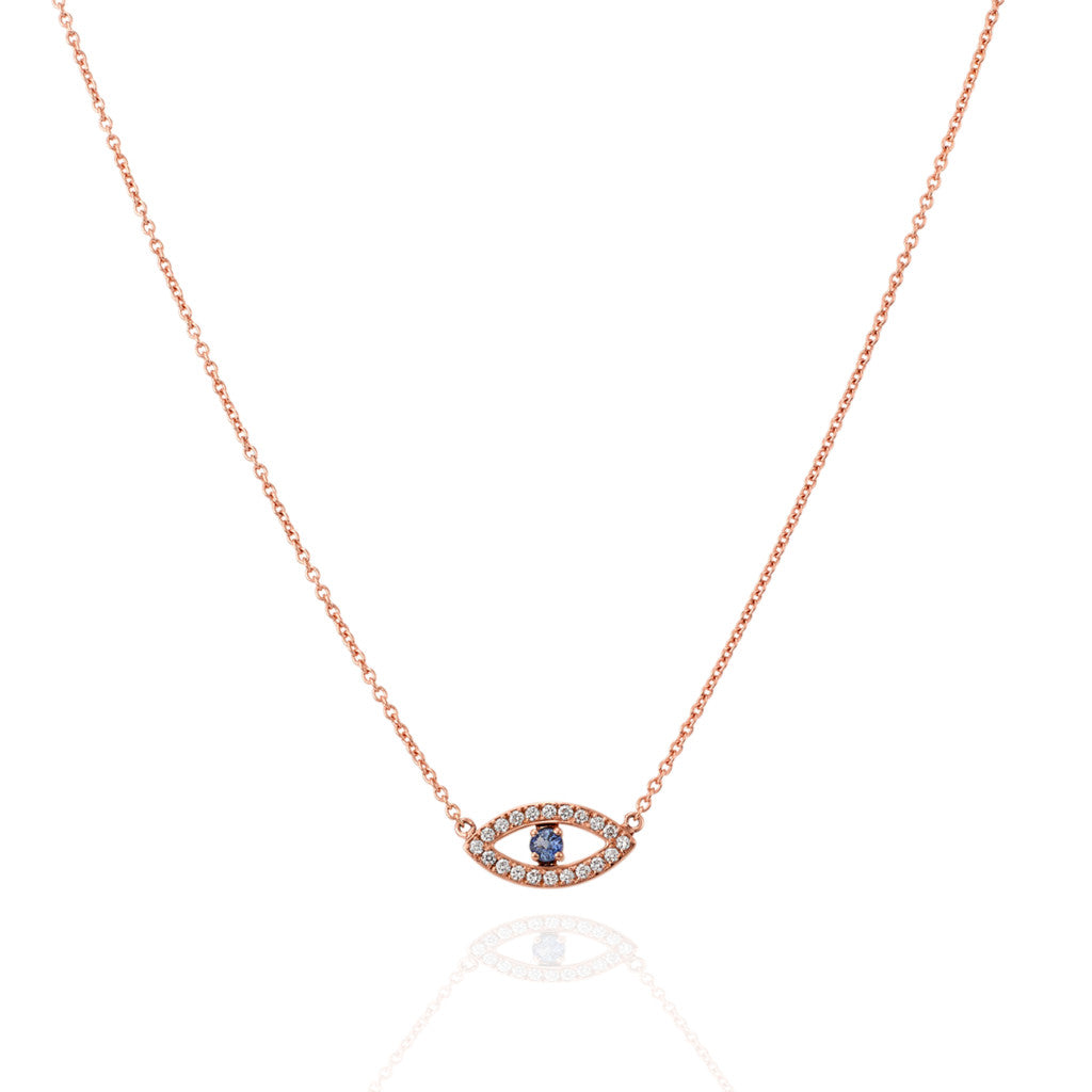 Rose gold evil eye shop necklace