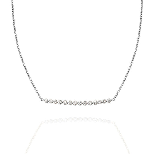 Angel Diamond Arc - 18kt White Gold Diamond Necklace