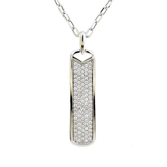 Matteo - 18kt White Gold Diamond Filled Pendant