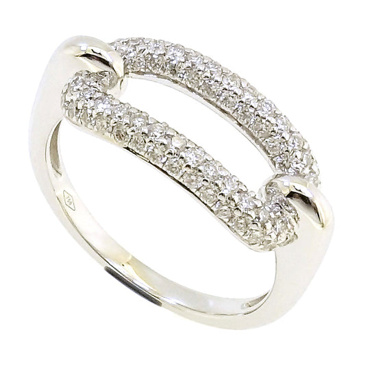 East West Diamond Pave Ring in 18kt White Gold
