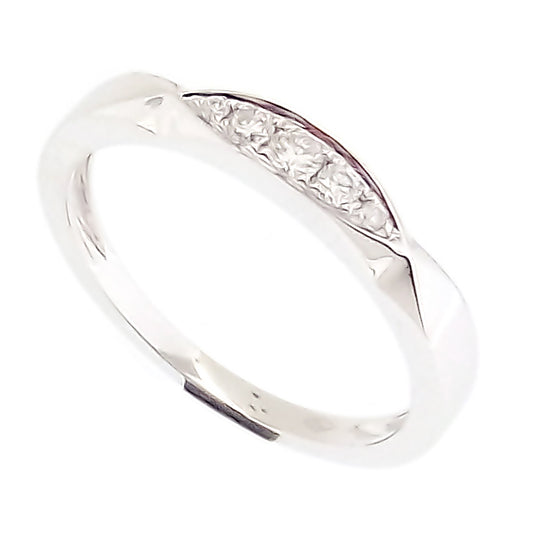 Bari - 18K White Gold Twist Marquise Shape Collectors Stack Ring