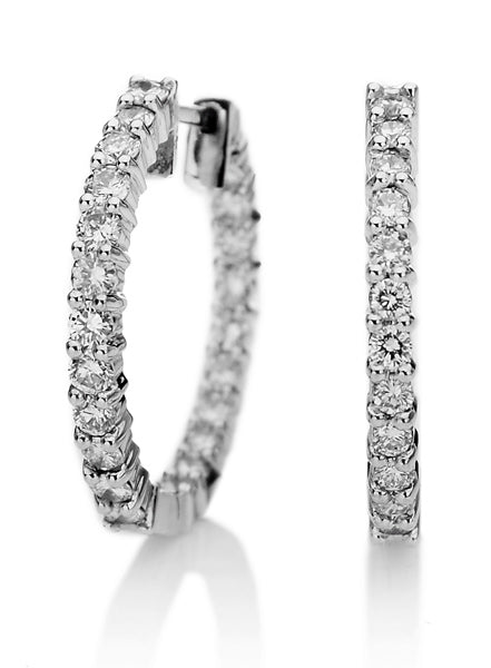 Trevi - 18ct White Gold Ultra Diamond Hoop Earrings